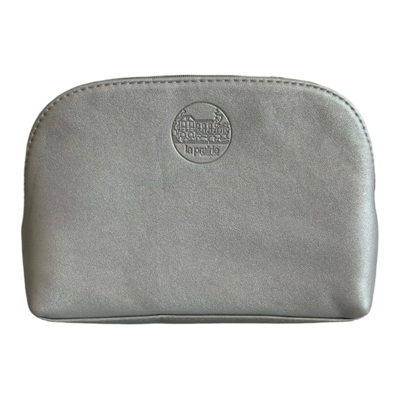 La Prairie Makeup Bag Silver Cosmetics Bag Case Purse Makeup Organizer - Picture 3 of 5